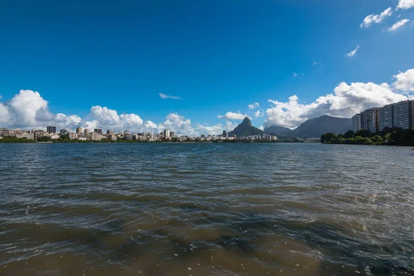 Vista Lagoa Rodrigo Freitas Laguna Rodrigo Freitas Río Janeiro Brasil —  Fotos de Stock