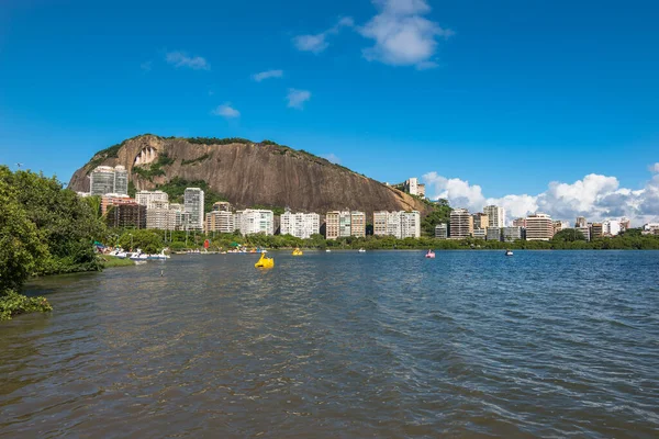 Pohled Lagou Rodrigo Freitas Rodrigo Freitas Lagoon Rio Janeiro Brazílie — Stock fotografie