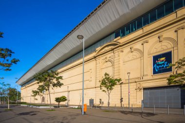 Rio de Janeiro, Brezilya, Mayıs 2020 - Rio de Janeiro Olimpiyat Bulvarı 'nda ünlü bir akvaryum inşa etme manzarası