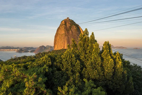 巴西里约热内卢 2019年4月 日落前的蔗糖拉夫山景观 — 图库照片