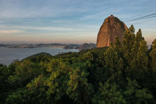 Rio Janeiro Brasil Abril 2019 Vista Pão Açúcar Montanha Pôr — Fotografia de Stock