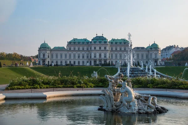 Viena Austria Octubre 2018 Vista Del Palacio Belvedere Durante Puesta — Foto de Stock