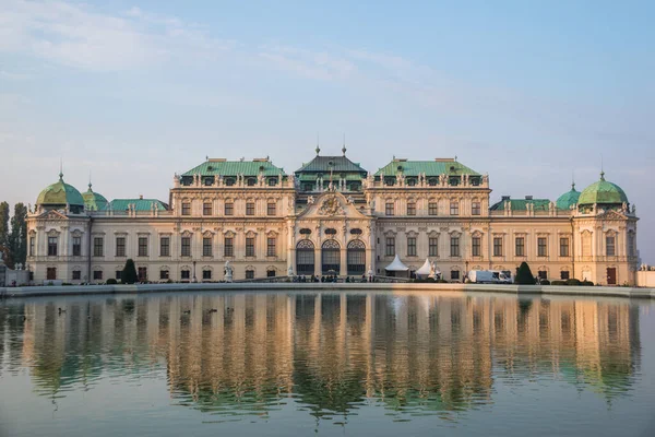 Viena Austria Octubre 2018 Vista Del Palacio Belvedere Durante Puesta — Foto de Stock