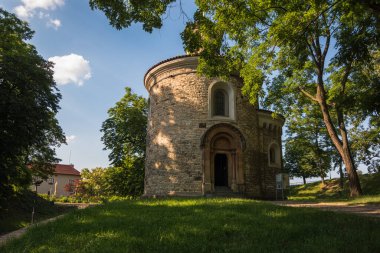 Vysehrad-Prag, Çek Cumhuriyeti 'ndeki St. Martin Rotunda manzarası