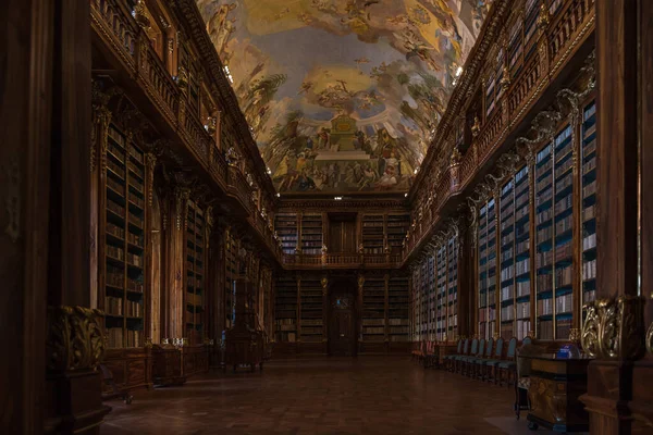 Prague Czech Republic June 2019 View Thelogical Hall Famous Library — стоковое фото