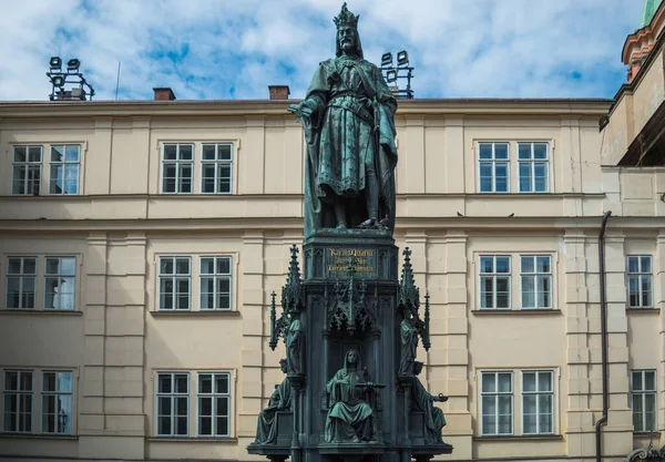 Praga República Checa Junio 2019 Vista Hermosa Estatua Carlos Puente — Foto de Stock