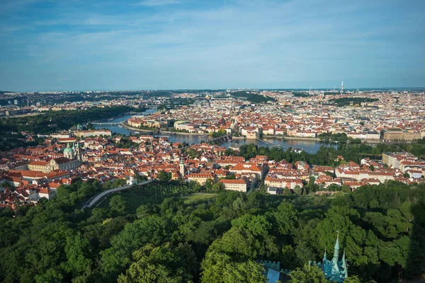 Piękny Widok Pragi Wieży Widokowej Petrin Praga Czechy — Zdjęcie stockowe