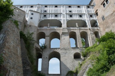 Cesku Krumlov Kalesi 'ndeki Görünmez Köprü Cesky Krumlov, Çek Cumhuriyeti