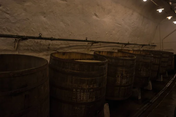 Plzen Czech Republic June 2019 View Some Beer Wooden Barrels — Stok fotoğraf
