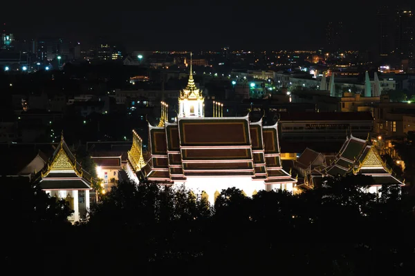 Μπανγκόκ Ταϊλάνδη Νυχτερινή Άποψη Του Μέρους Του Συγκροτήματος Wat Pho — Φωτογραφία Αρχείου