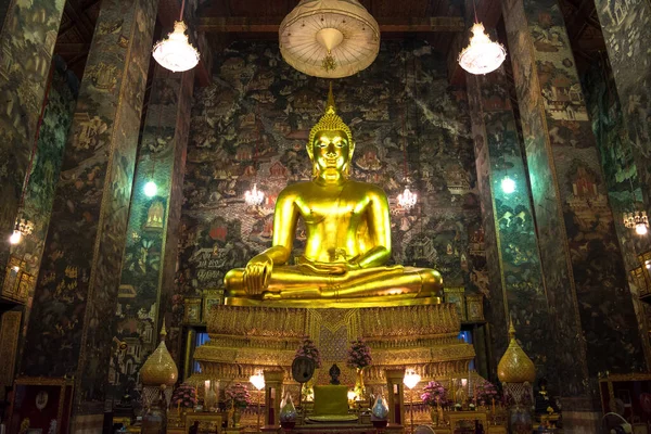 Bangkok, Thailand, november 2017 - view  of a golden Buddha statue Wat Suthat