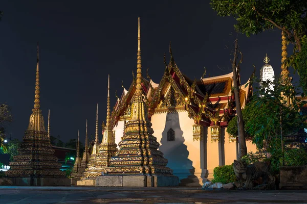 Bangkok Tailandia Vista Nocturna Parte Del Complejo Wat Pho —  Fotos de Stock