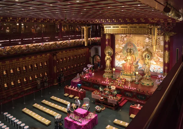 Singapore November 2017 View One Main Altars Buddha Tooth Relic — Stock Photo, Image