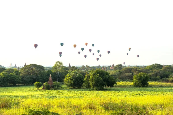 Bagan Myanmar View Ballon Ride Thats Goes Every Morning Bagan — Zdjęcie stockowe