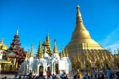 Yangon, Myanmar, November 2017 - view of Shwedagon Pagoda 