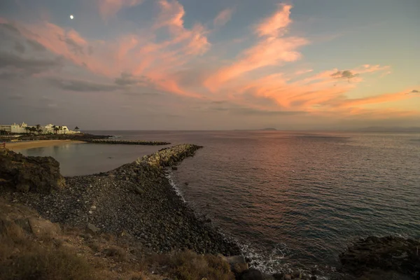 Beautiful Sunset Lanzarote Lanzarote Canary Islands Spain — Stock fotografie