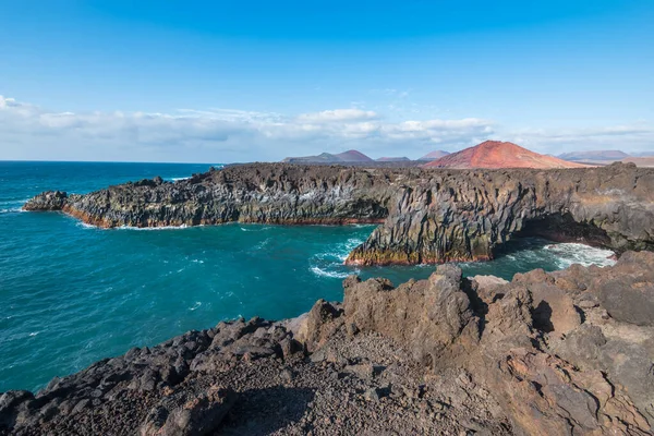 View of the beautiful and famous Los Hervideros at Lanzarote - Lanzarote, Canary Islands, Spain