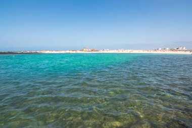 View of the beautiful El Cotillo and Los Lagos Beach (Playa de Los Lagos) - Fuerteventura, Canary Islands, Spain