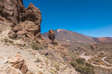Güzel Roque Cinchado manzarası, Los Roques de Garcia olarak da bilinir - Santa Cruz de Tenerife, Kanarya Adaları, İspanya