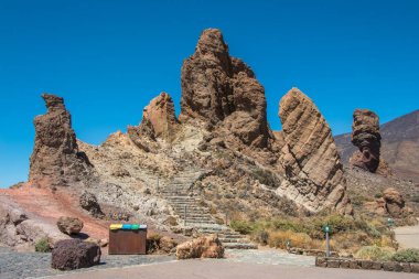 Güzel Roque Cinchado manzarası, Los Roques de Garcia olarak da bilinir - Santa Cruz de Tenerife, Kanarya Adaları, İspanya