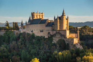 View of the Alcazar of Segovia by the sunset - Segovia, Spain
