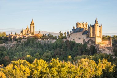 Panoramic view of Segovia by the sunset - Segovia, Spain