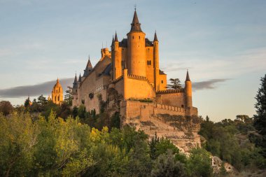 Panoramic view of Segovia by the sunset - Segovia, Spain