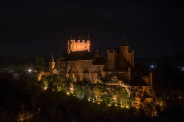 Night view of Alcazar of Segovia - Segovia, Spain