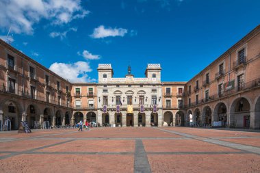 Avila, Spain, October 2019 - view of a beautiful square at Avila 