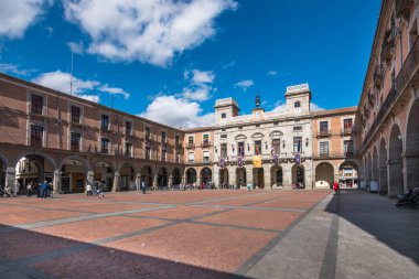 Avila, Spain, October 2019 - view of a beautiful square at Avila 