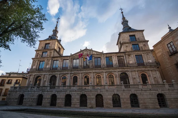 Vista Del Hermoso Edificio Del Ayuntamiento Toledo Por Tarde Toledo —  Fotos de Stock
