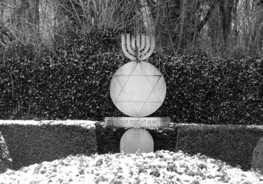 Dachau, Germany, March 2016 - view of a memorial at Dachau Concentration Camp Memorial Site where many jews were buried