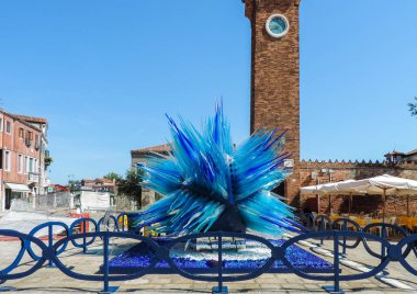 Murano, Italy, July 2017 - closer view of a beautiful glass sculpture in the island of Murano