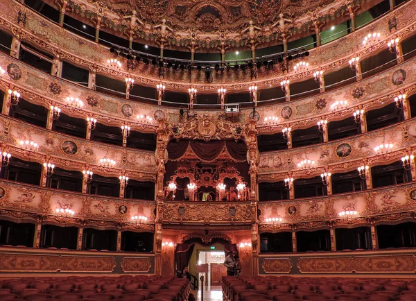 Venice, Italy, July 2017 - inner view of the Teatro La Fenice (Phoenix Theatre)