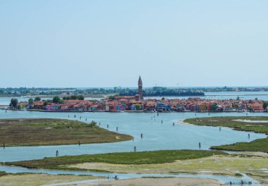 View of town of Burano from a bell tower at Torcello - Torcello, Italy