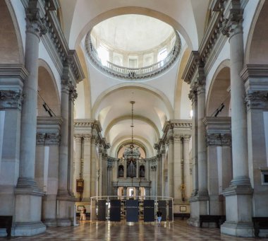 Venice, Italy, July 2017 - inner view of the Chiesa di San Giorgio Maggiore, a famous church at San Giorgio Island