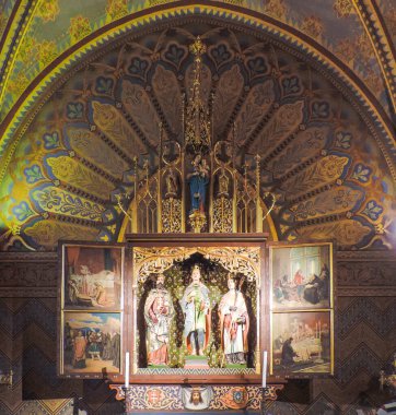 Budapest, Hungary, March 2016 - inner view of Matthias Church