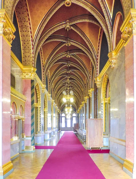 Budapest, Hungary, March 2016 - inner view of the beautiful Hungarian Parliament Building 
