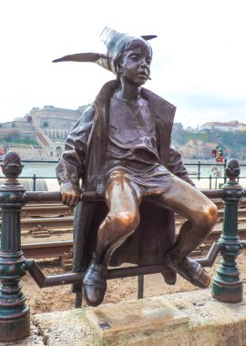 Budapest, Hungary, March 2016- view of the Little Princess statue, a sculpture created by Laszlo Marton 