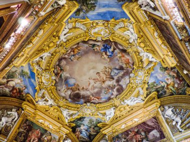 Florence, Italy, June 2017 - beautiful art details at Palazzo Pitti