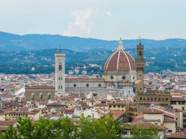 Beautiful view of Florence's Cathedral from a viewpoint at the terrace of Palazzo Vechio - Florence, Italy
