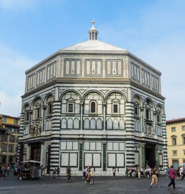 Florence, Italy, June 2017 - external view of the famous Battistero di San Giovanni