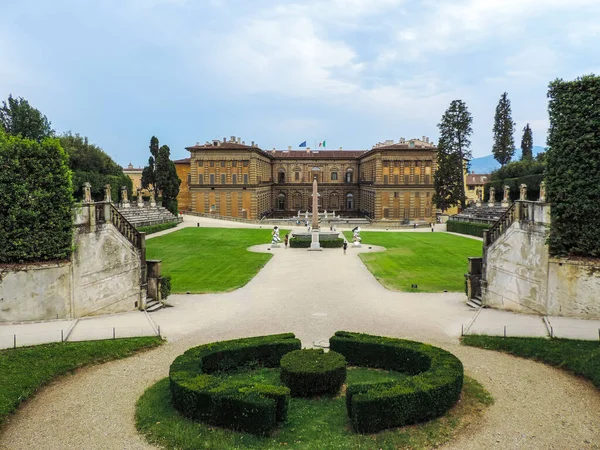 Florence, Italy, June 2017 - external view of Palazzo Pitti from the Boboli Gardens 