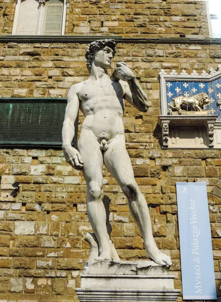 Florence Italy June 2017 View Davi Sculpture Loggia Dei Lanzi — стоковое фото