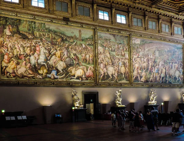 Florence Italy June 2017 View Salone Dei Cinquecento Famous Hall — стоковое фото