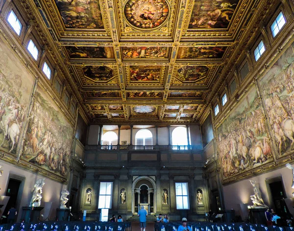 Florence Italy June 2017 View Salone Dei Cinquecento Famous Hall — стоковое фото