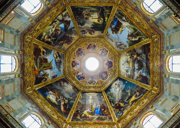 Florence Italy June 2017 View Gorgeous Fresco Ceiling Cappelle Medicee — Foto de Stock