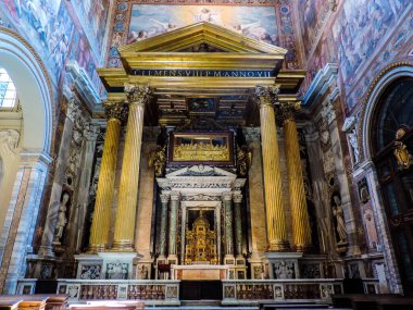 Rome, Italy, June 2017  -view of an altar at the Basilica of San Giovanni in Laterano