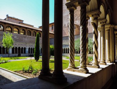Rome, Italy, June 2017 - view of the cloister inside the Basilica of San Giovanni in Laterano