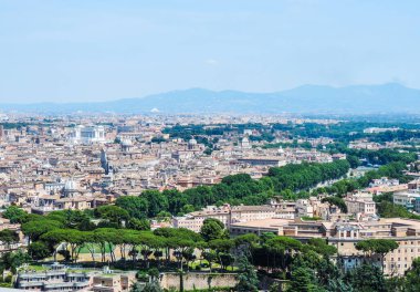 Roma 'nın panoramik manzarası Aziz Peter Bazilikası' nın kubbesinden - Roma, İtalya